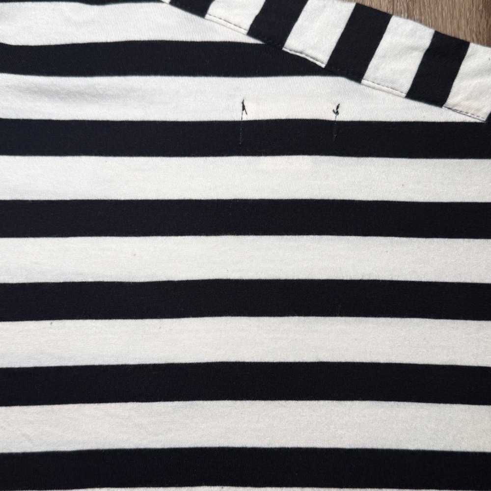 Maeve by Anthropologie One Shoulder Striped Tie Top S Black White Asymmetrical - Picture 4 of 6